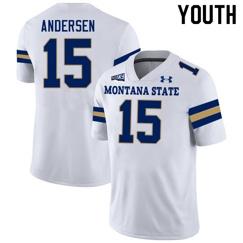 Youth #15 Troy Andersen Montana State Bobcats Jerseys Football Stitched-White